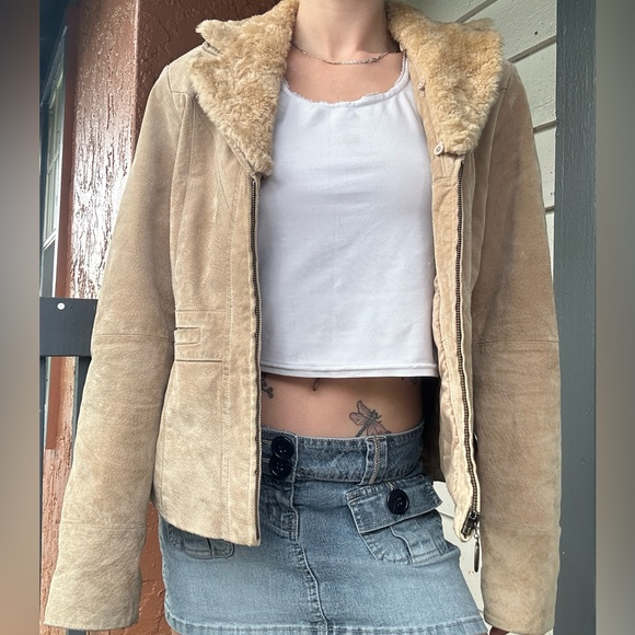 Fall Winter American Vintage Fur Collar Jacket Y2K Soft Girl Model Off Duty - Picture 1 of 3